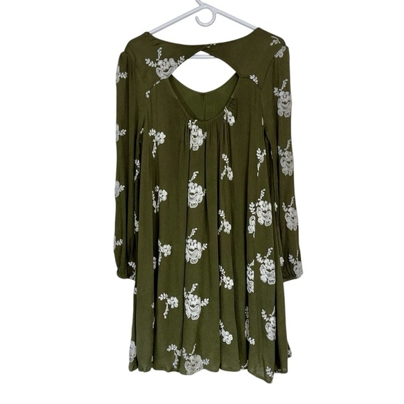 Altar’d State Olive Floral Embroidered Mini Dress - Picture 2 of 6